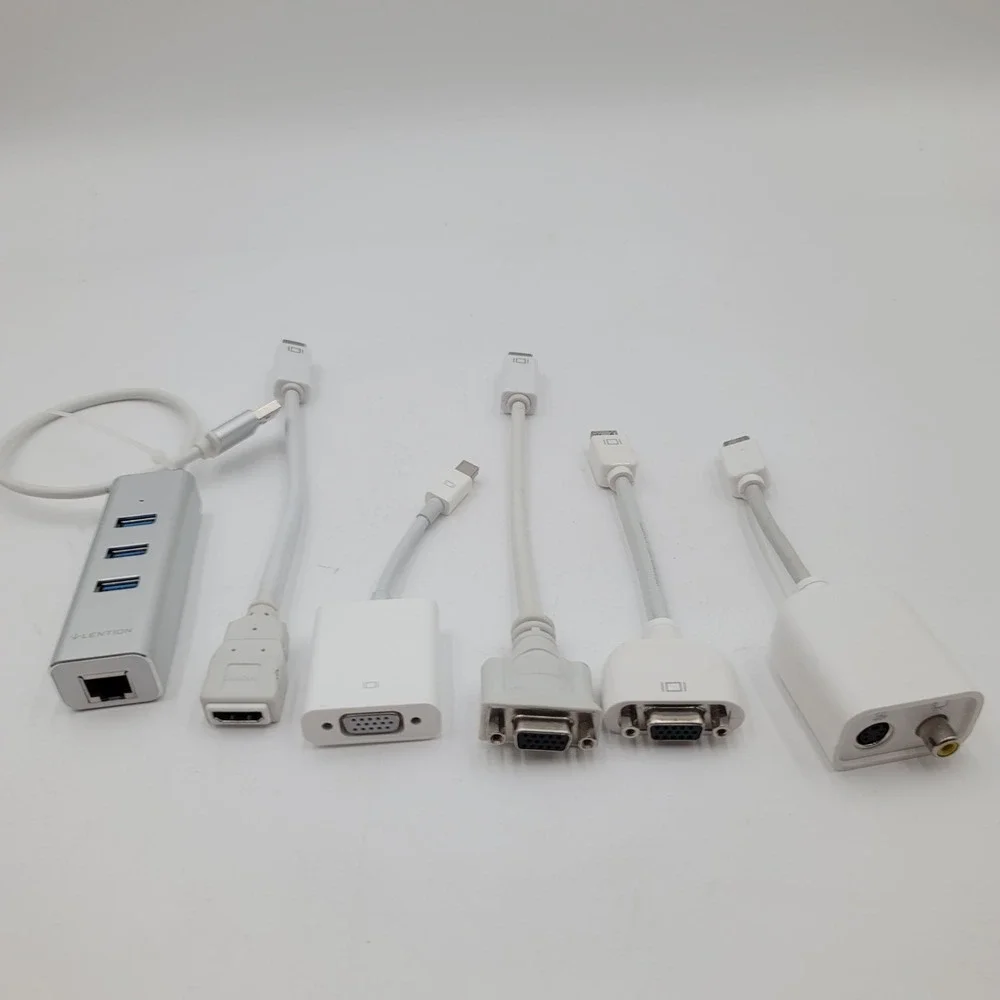 Lot of 6 Apple & Lention Adapters Mini DisplayPort VGA HDMI USB 3.0 Ethernet Hub